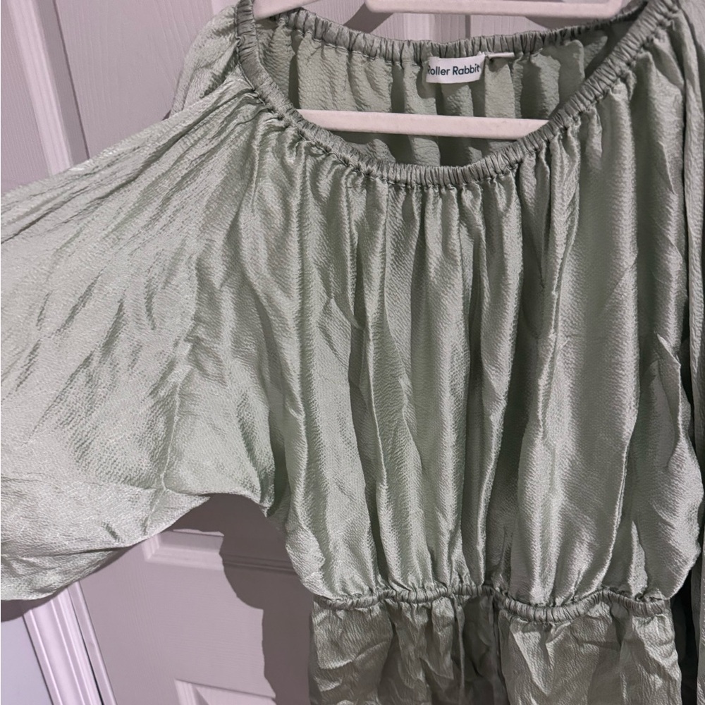 Roller Rabbit 100% Silk Peasant Top Size Large - Picture 5 of 12